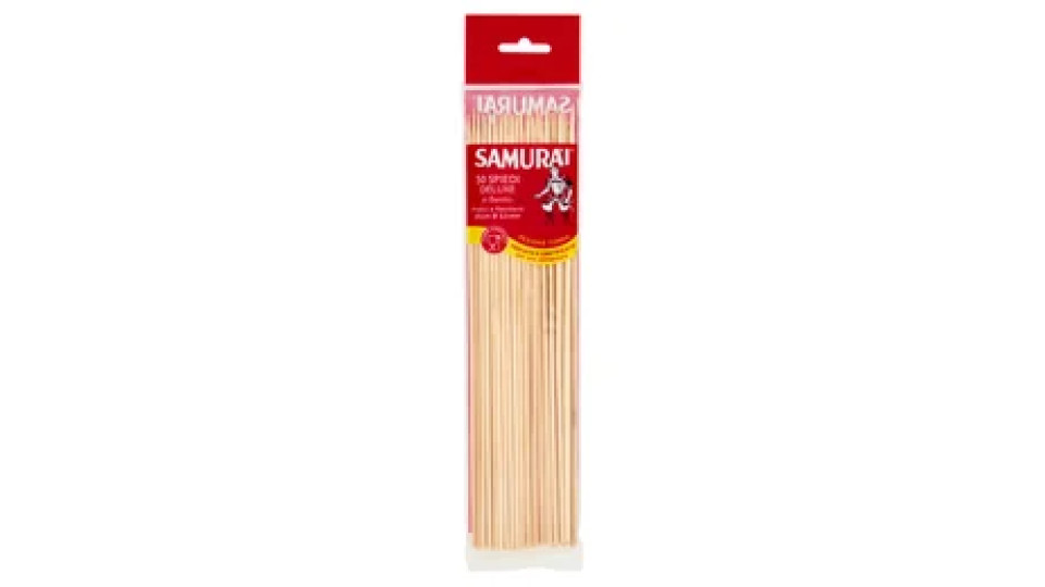 Samurài Spiedi Deluxe in Bambù Sezione Tonda 25 cm Ø 3,0 mm 50 pz