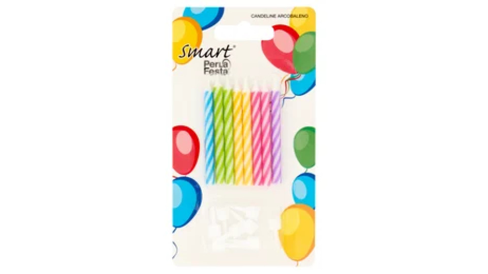 Smart PerLa Festa Candeline Arcobaleno 8 pz