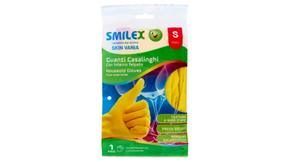 Smilex Guanti Casalinghi con interno felpato S Small 1 paio