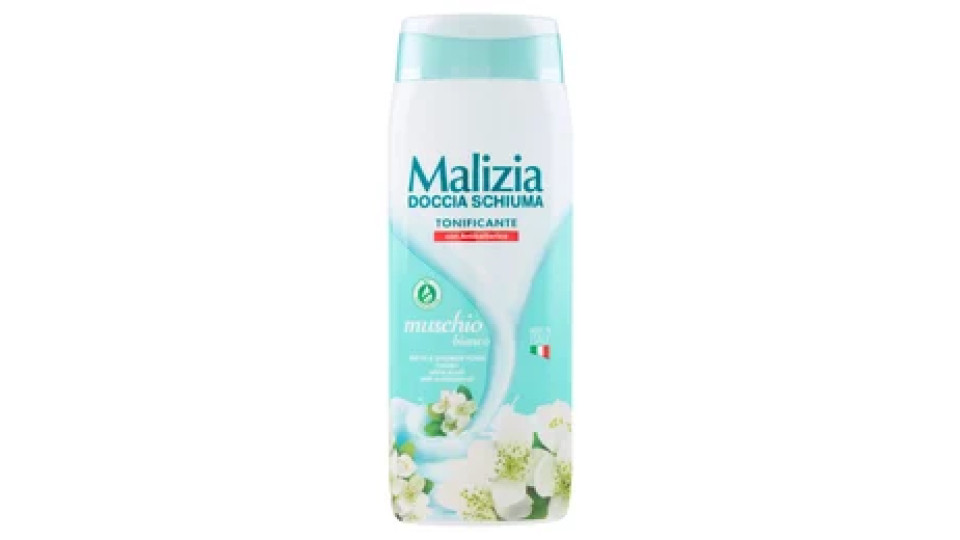 Malizia Doccia Schiuma Tonificante con Antibatterico muschio bianco 300 mL