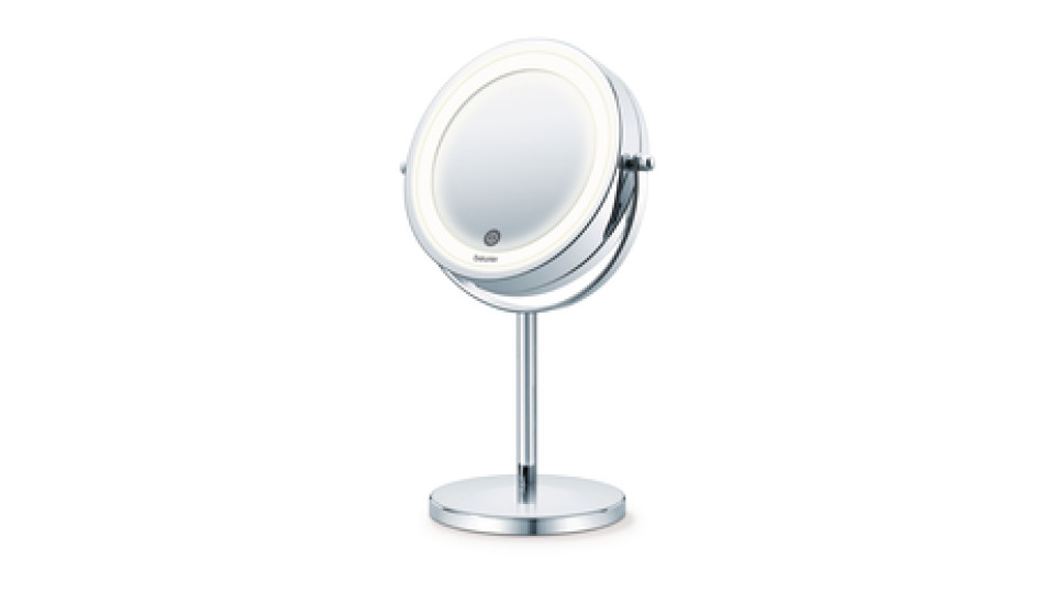Beurer BS 55 Specchio Cosmetico Illuminato con Doppia Superfice Riflettente, Normale e Ingrandimento 7x