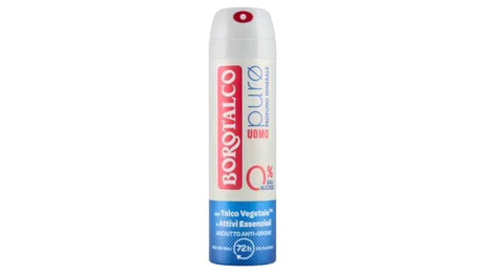 Borotalco Uomo purø Profumo Minerale Deo 0% Sali 150 ml