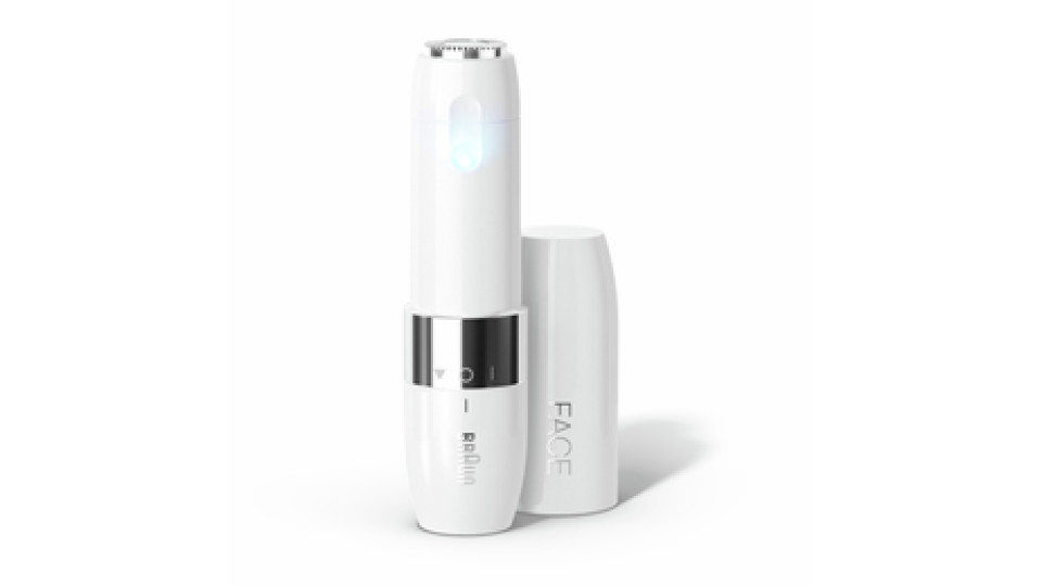 Braun Face FS1000 Mini Depilatore Donna, Depilazione Elettrica Viso, Facile E Veloce, Tocco Finale Per Baffetti, Mento E Guance, Per Un Make-up Più Semplice, Ideale In Viaggio, Con Luce Smartlight, Bianco