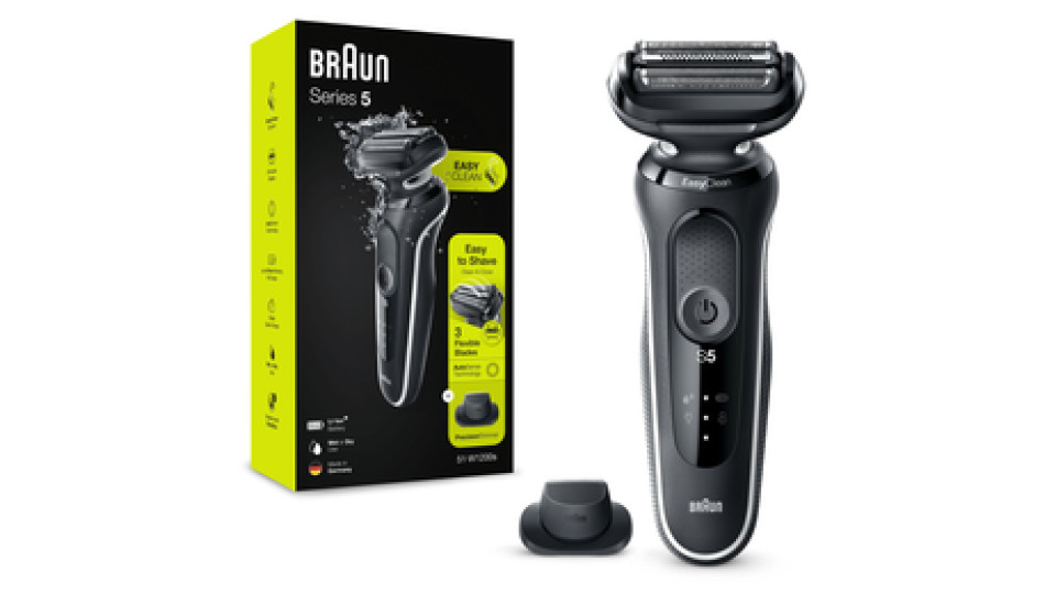 Braun Series 5 51-W1200s Rasoio Trimmer Nero, Bianco
