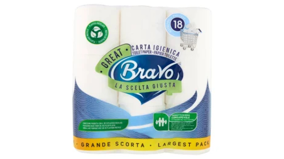 Bravo Great Carta Igienica 18 pz