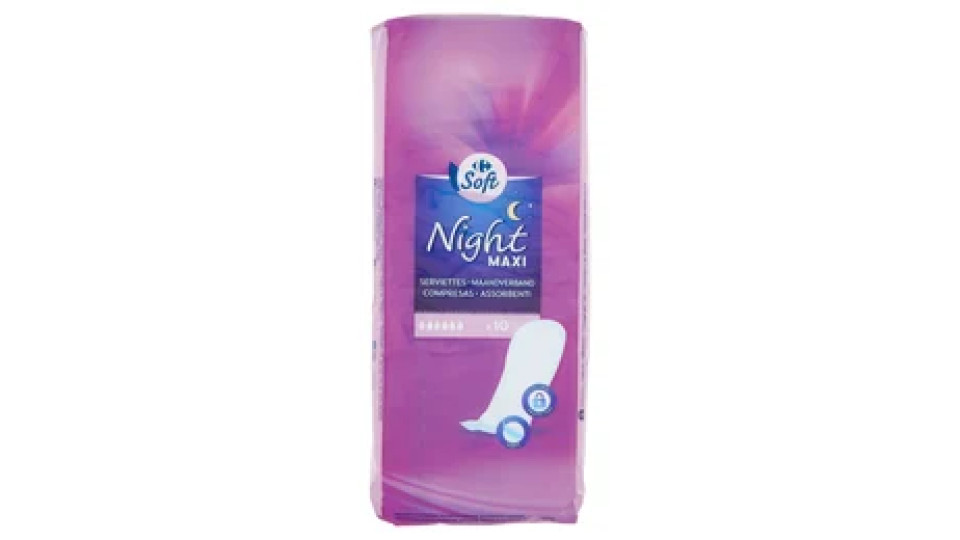 Carrefour Soft Night Maxi Assorbenti 10 pz
