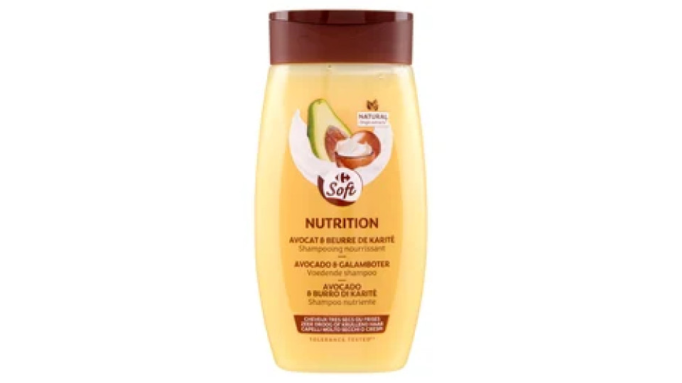 Carrefour Soft Nutrition Avocado & Burro di Karitè Shampoo nutriente 250 ml