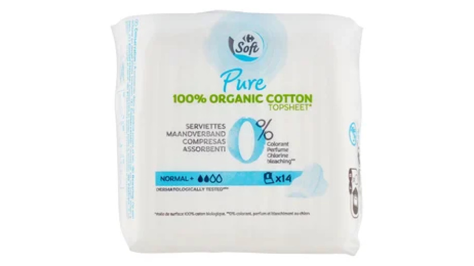 Carrefour Soft Pure Assorbenti Normal+ 14 pz