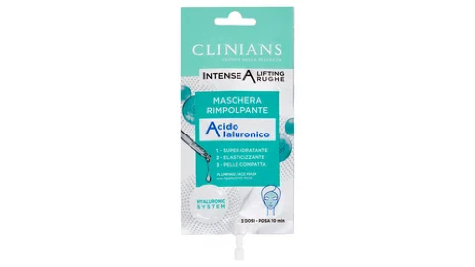 Clinians Intense A Lifting Rughe Maschera Rimpolpante Acido Ialuronico 15 mL