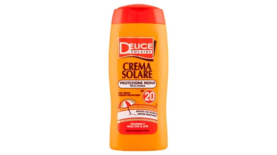 Delice Solaire Protezione Media Pelle Chiara FP 20 250 ml