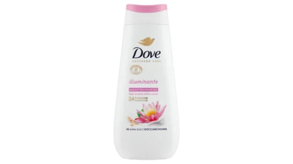 Dove Advanced Care Docciaschiuma illuminante acqua di riso e fiore di loto 225 ml