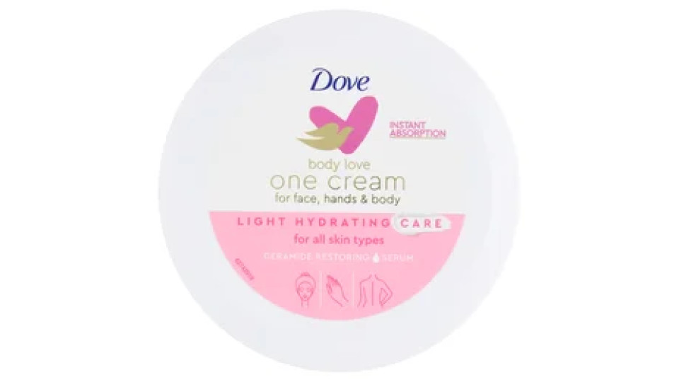 Dove body love one cream for face, hands & body Light Hidrating Care for all skin types 250 ml
