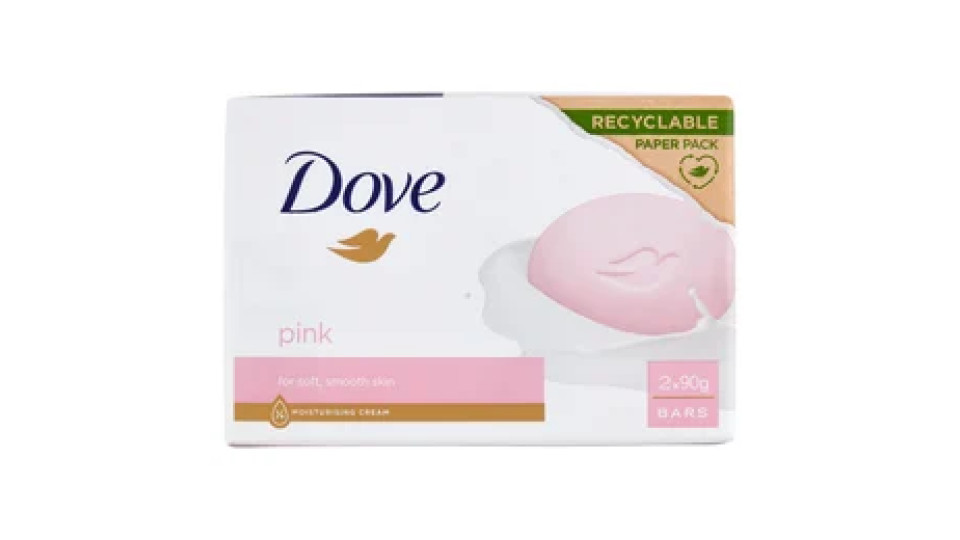 Dove pink for soft, smooth skin Bars 2 x 90 g
