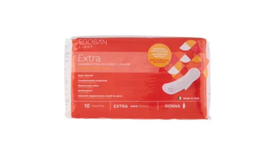 Egosan Light Extra Assorbenti per Lievi Perdite Urinarie Donna 10 pz
