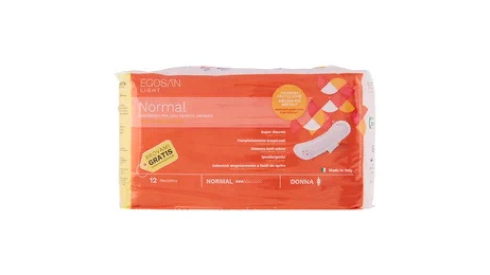 Egosan Light Normal Assorbenti per Lievi Perdite Urinarie Donna 12 pz