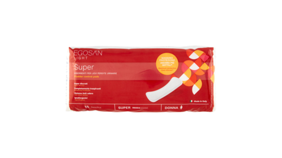 Egosan Light Super Assorbenti per Lievi Perdite Urinarie Donna 15 pz