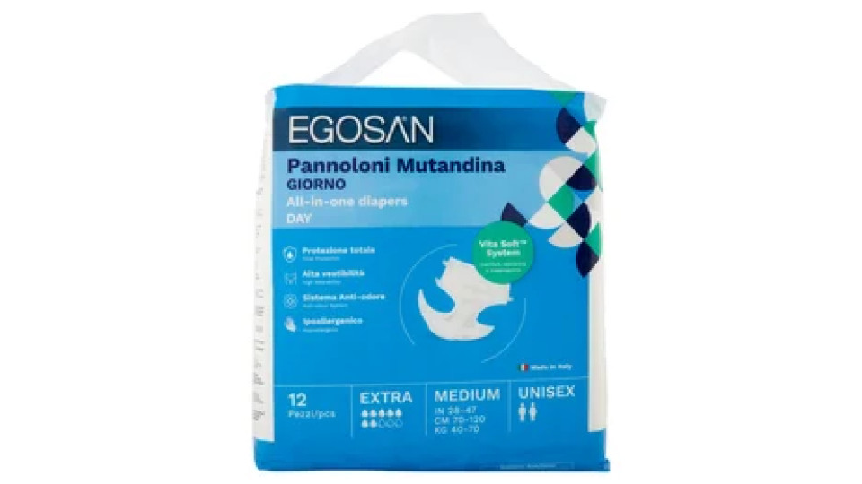 Egosan Pannoloni Mutandina Giorno Medium Unisex 12 pz
