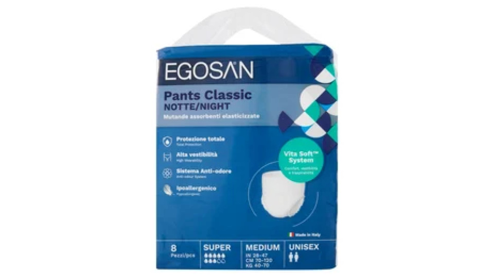 Egosan Pants Classic Notte Medium Unisex 8 pz