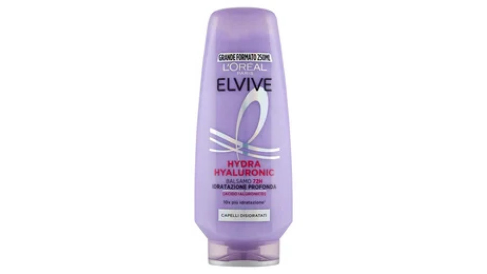 Elvive Hydra Hyaluronic Balsamo 72H Idratazione Profonda, per Capelli Disidratati, 250 ml