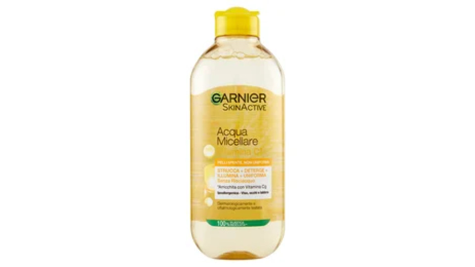 Garnier Acqua Micellare Tutto in 1, Con Vitamina C, Per Pelli Non Uniformi, Senza Risciacquo, 400 ml