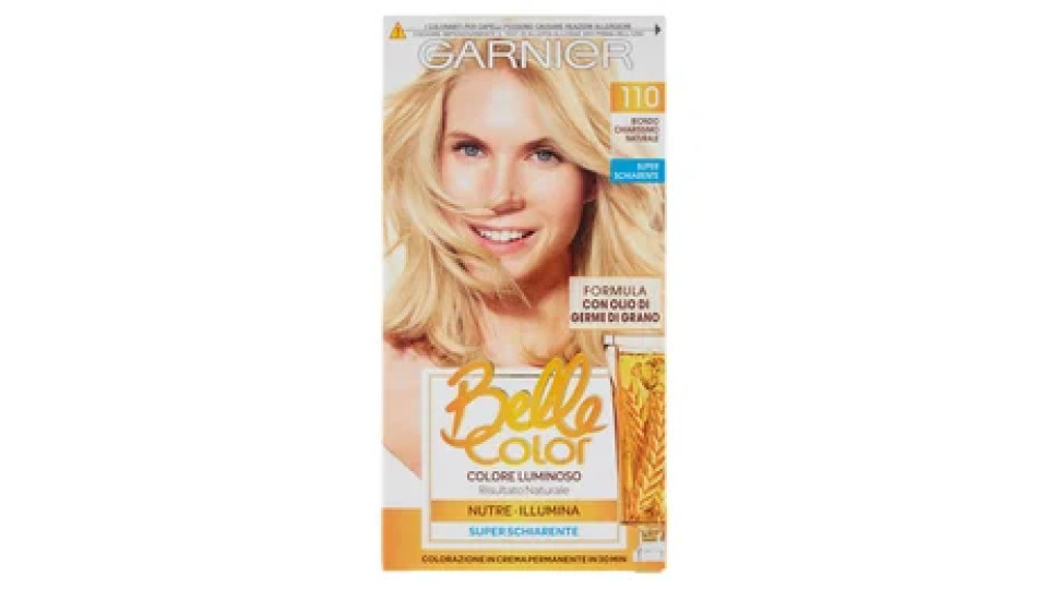 Garnier Belle Color Colore Luminoso, Tinta per Capelli Bianchi 110 Biondo Chiarissimo Naturale