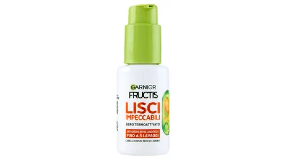 Garnier Fructis Lisci Impeccabili Siero Termoattivato, per Capelli Crespi, Secchi e Spenti, 50 ml