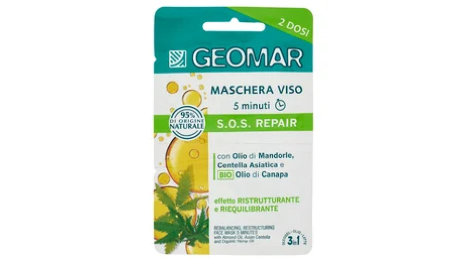 Geomar Maschera Viso 5 minuti S.O.S. Repair 2 x 7,5 mL