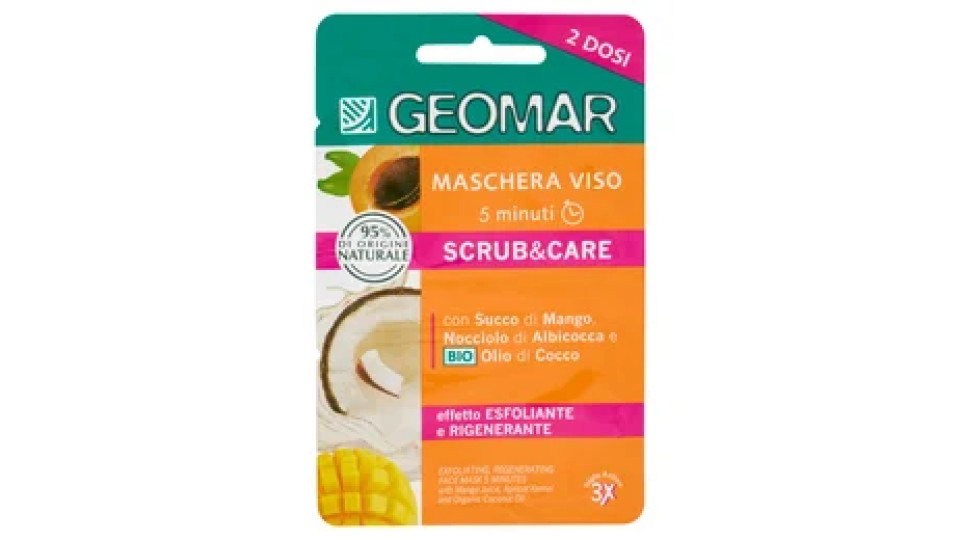 Geomar Maschera Viso 5 minuti Scrub&Care 2 x 7,5 mL
