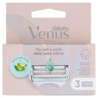Gillette Venus per peli e pelle della zona intima Lamette di ricambio per Rasoi da Donna 3 Ricariche