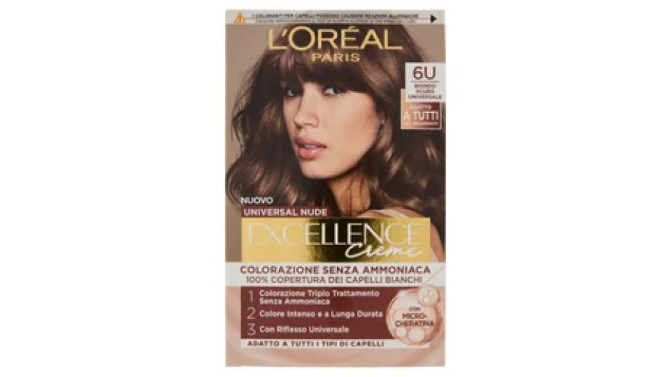 L'Oréal Paris Excellence Creme Colorazione Senza Ammoniaca 6U Biondo Scuro Universale