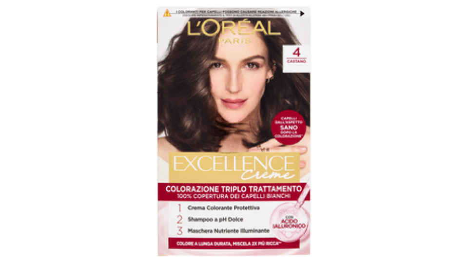 L'Oréal Paris Excellence Creme Colorazione Triplo Trattamento 4 Castano