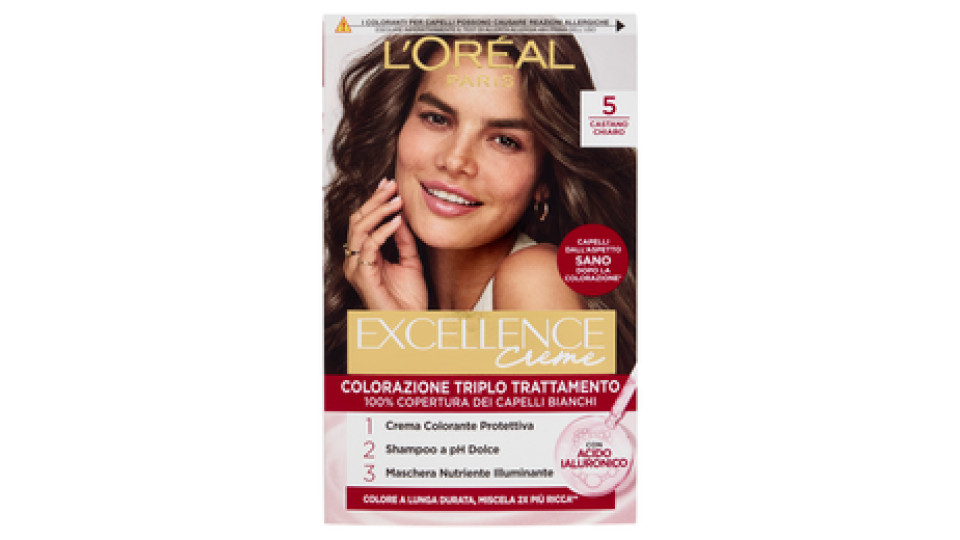L'Oréal Paris Excellence Creme Colorazione Triplo Trattamento 5 Castano Chiaro