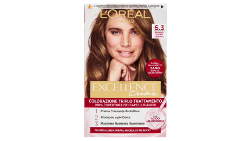 L'Oréal Paris Excellence Creme Colorazione Triplo Trattamento 6.3 Biondo Scuro Dorato