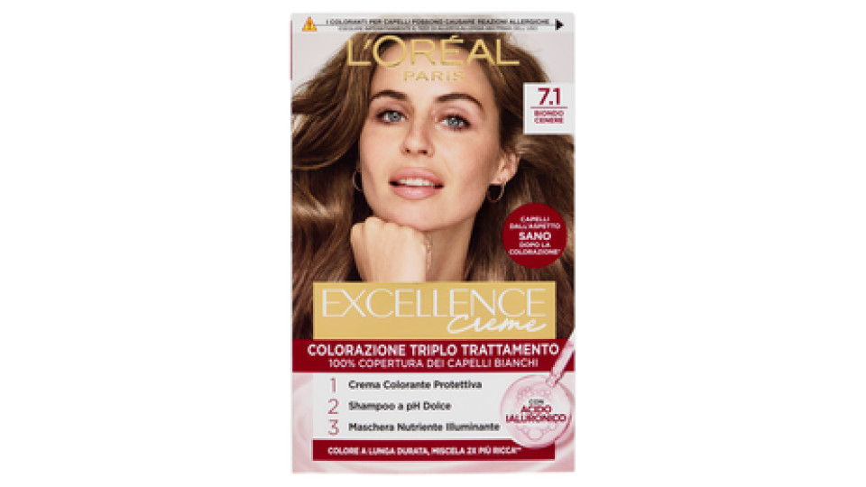 L'Oréal Paris Excellence Creme Colorazione Triplo Trattamento 7.1 Biondo Cenere