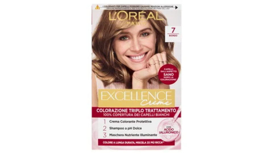 L'Oréal Paris Excellence Creme Colorazione Triplo Trattamento 7 Biondo