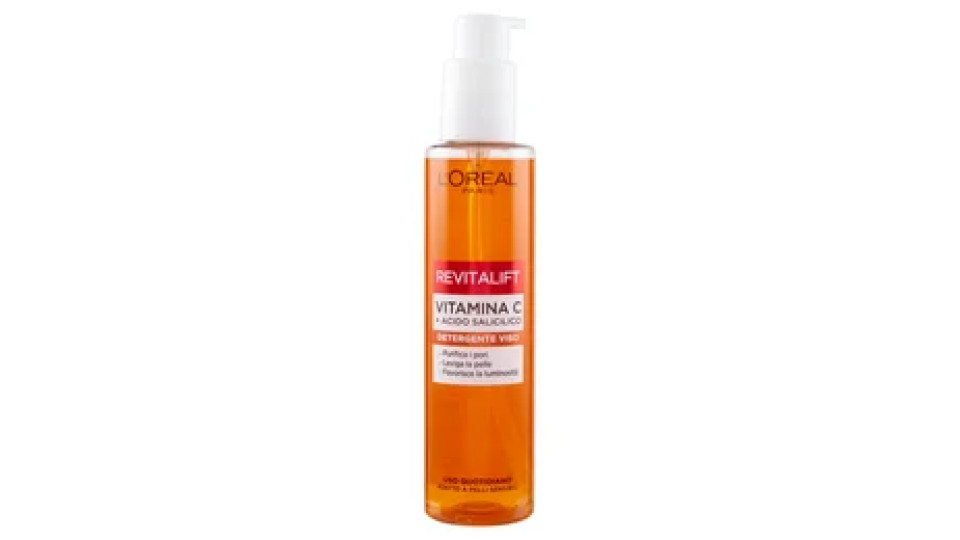 L'Oréal Paris Revitalift Detergente Viso Vitamina C + Acido Salicilico, 150 ml