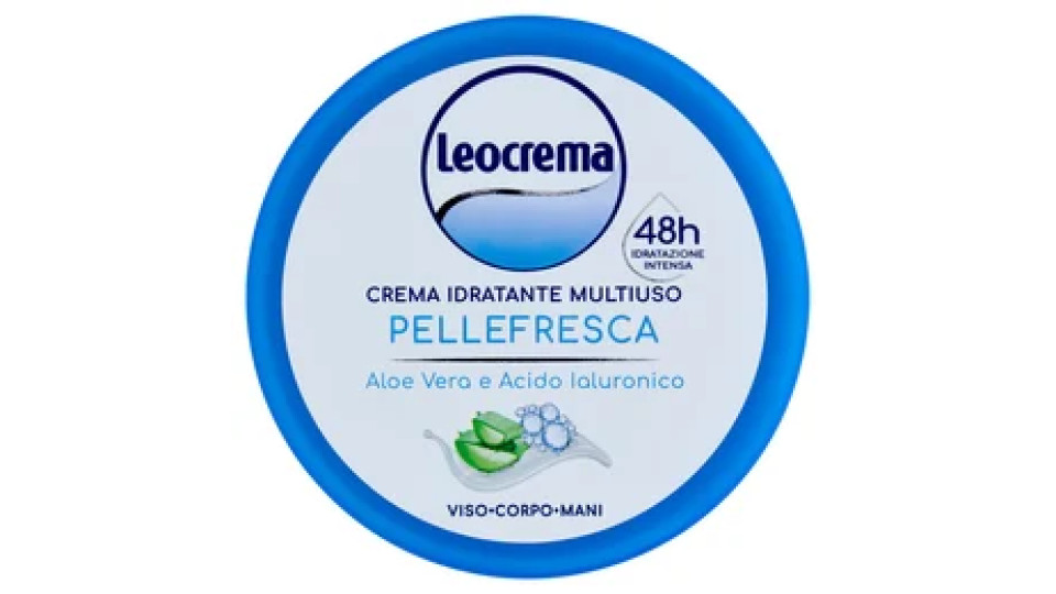 Leocrema Crema Idratante Multiuso Pellefresca Aloe Vera e Acido Ialuronico 300 ml