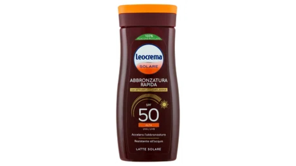 Leocrema Solare Abbronzatura Rapida Latte Solare SPF 50 Alta 200 ml