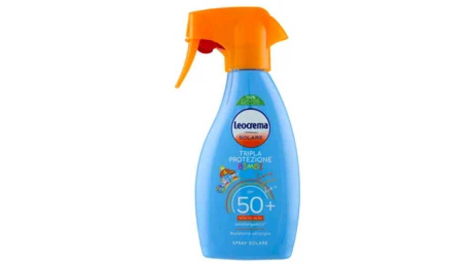 Leocrema Solare Bimbi Tripla Protezione Spray Solare SPF 50+ Molto Alta 250 ml