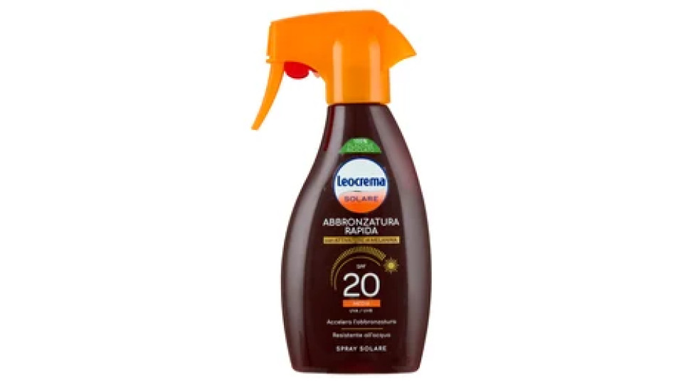 Leocrema Solare Spray Solare Abbronzatura Rapida SPF 20 Media 250 ml