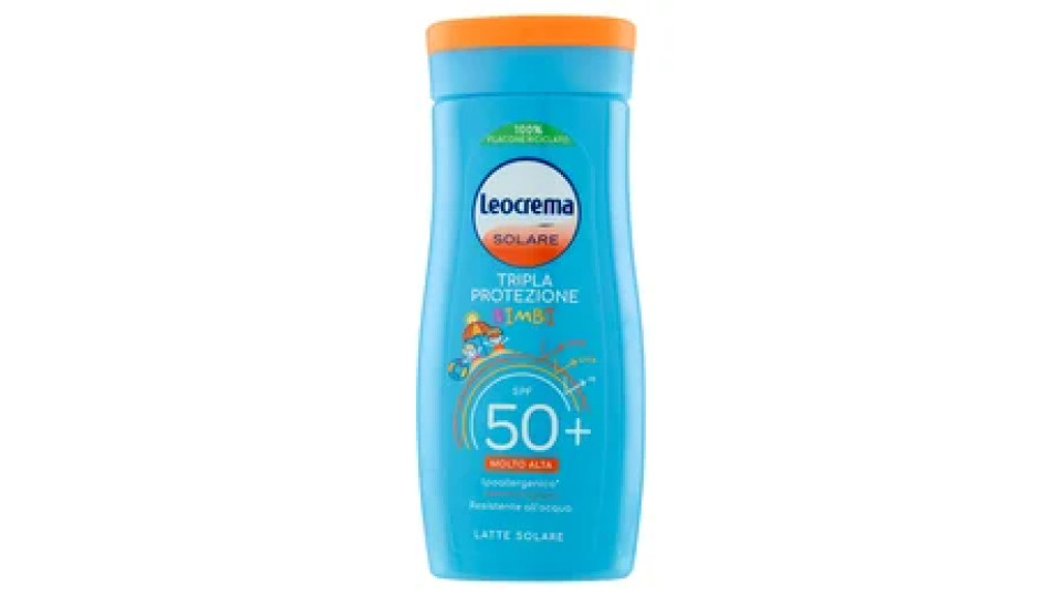 Leocrema Solare Tripla Protezione Bimbi SPF 50+ Molto Alta Latte Solare 200 ml