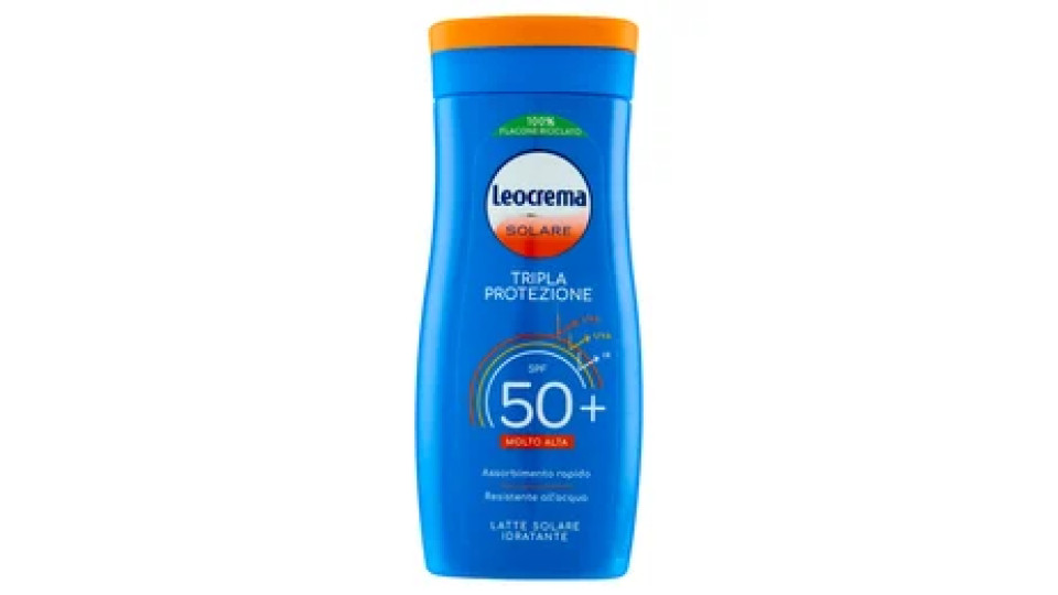 Leocrema Solare Tripla Protezione SPF 50+ Molto Alta Latte Solare Idratante 200 ml