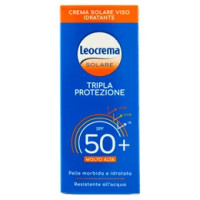 Leocrema Solare Tripla Protezione SPF 50+ Molto Alta Crema Solare Viso Idratante 50 ml