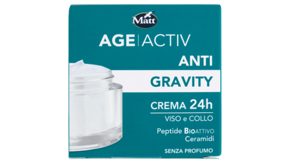 Matt Age Activ Anti Gravity Crema 24h Viso e Collo Peptide Bioattivo Ceramidi 50 ml