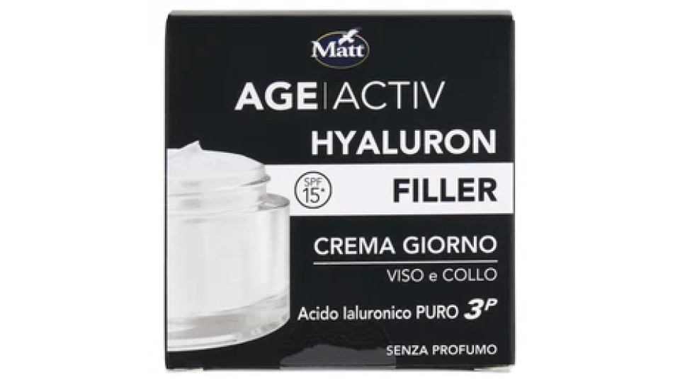Matt Age Activ Hyaluron Filler Crema Giorno Viso e Collo Acido Ialuronico Puro 3P 50 ml