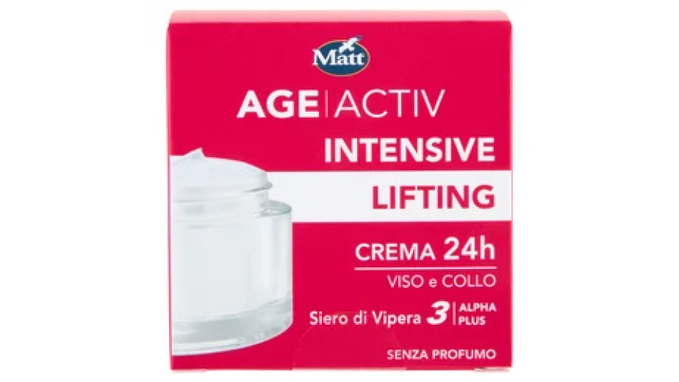 Matt Age Activ Intensive Lifting Crema 24h Viso e Collo Siero di Vipera 3 Alpha Plus 50 ml