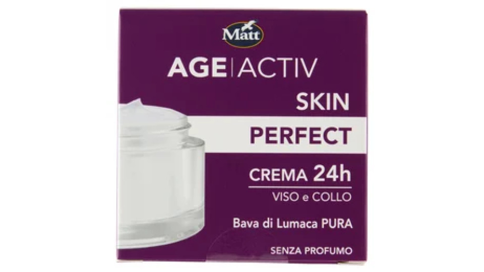 Matt Age Activ Skin Perfect Crema 24h Viso e Collo Bava di Lumaca Pura 50 ml