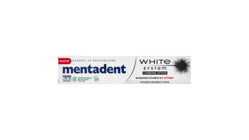 Mentadent White System Carbone Attivo 75 ml