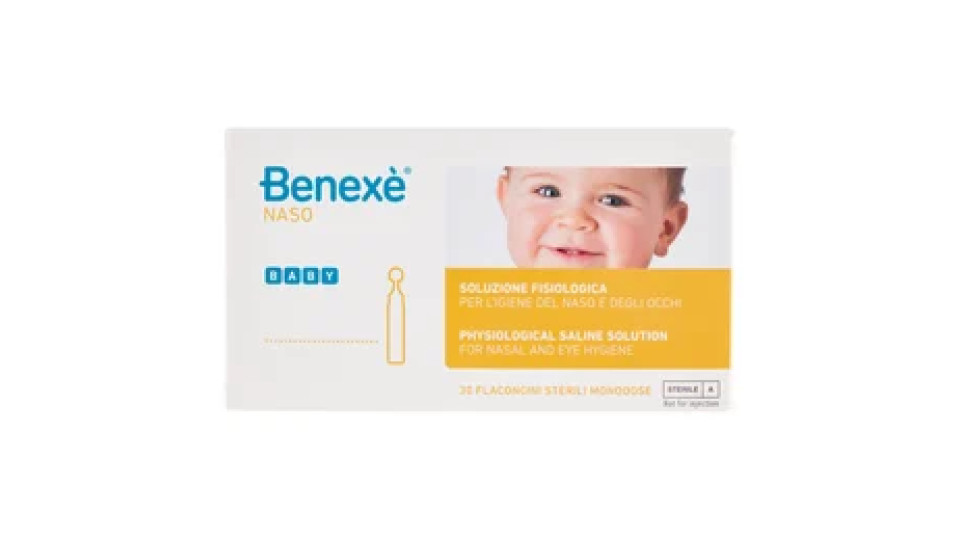 Benexè Naso Baby Soluzione Fisiologica per l'Igiene del Naso e degli Occhi 30 x 5 ml