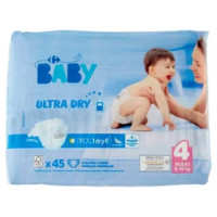 Carrefour Baby Ultra Dry Pannolini 4 Midi 8-16 kg 45 pz